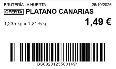Etiqueta de la báscula