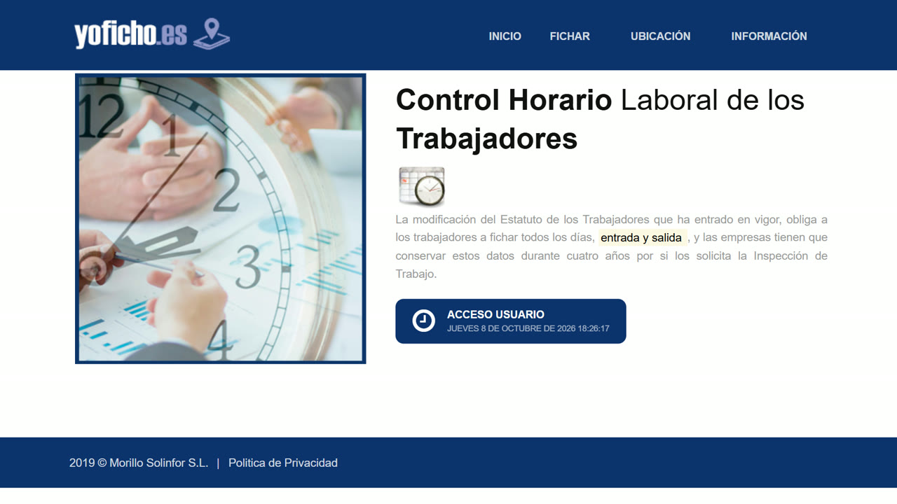 YO FICHO: Registro de jornada desde el móvil o el ordenador